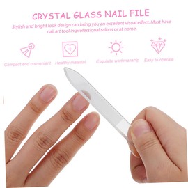 Housoutil 10pcs Nano Glass Nail Files for Diy Manicure Durable Polishing Artifact with Chic Design Includes Round and Pointed Files for Home and Salon Use