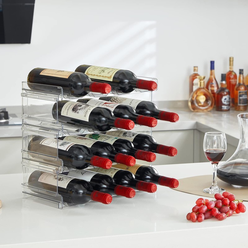 Lifewit Stackable Water Bottle Organizer for Cabinet, Plastic Bottle Holder