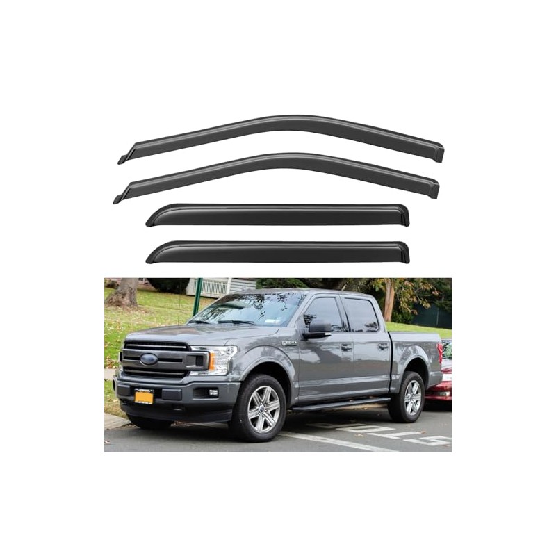 YQAUTEC Window Visors for 2015-2026 Ford F-150 & Super Duty