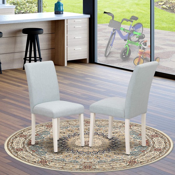 East West Furniture ABP0T15 Modern Chairs Includes Wirebrushed White Wood