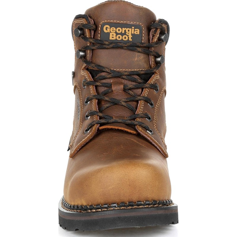 Georgia Boot Mens Giant Revamp Brn 6" Work, Brown, 9