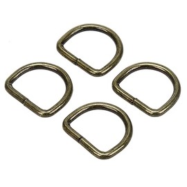 COTOWIN Welded Metal D Rings,Heavy D Rings, Pack of 10 (Antique Brass, 1")