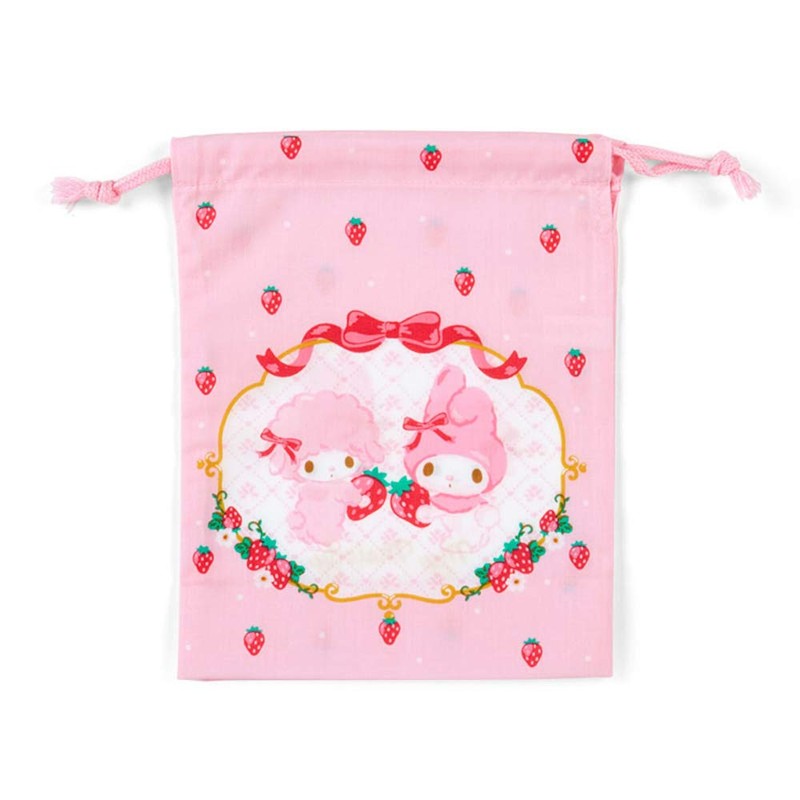 My Melody 733938 Drawstring Bag with Gusset, Size S, Strawberry