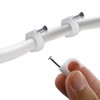 SNOKAY 100pcs 10mm Round Cable Clips - White Holder for