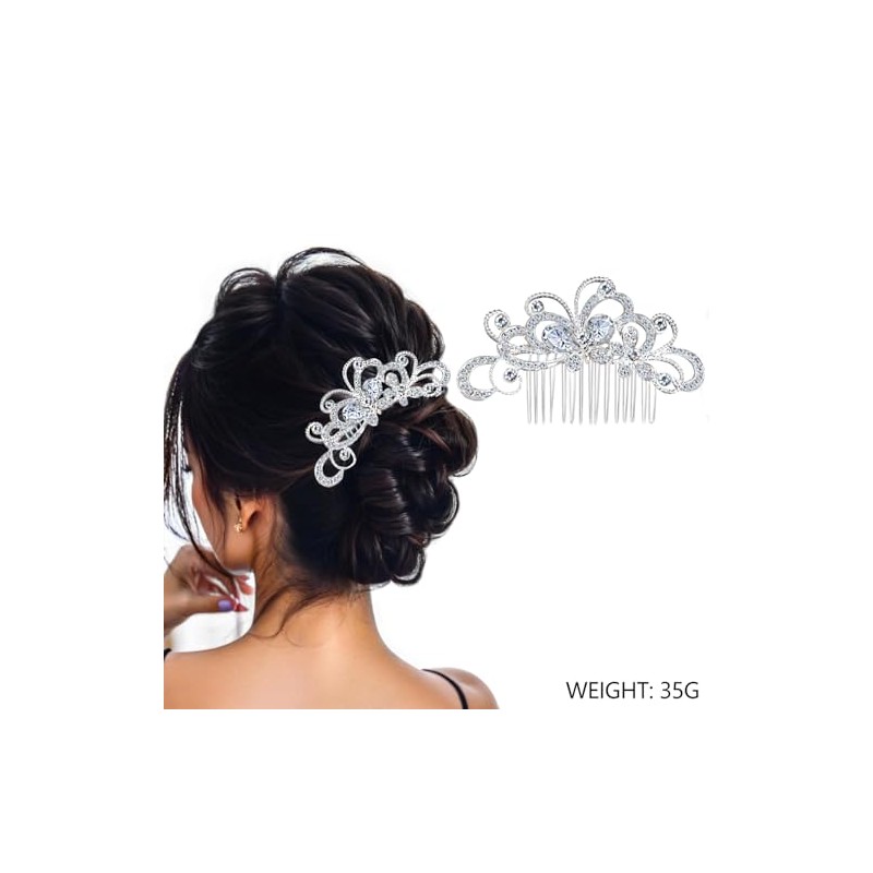 3 Piezas peinetas para cabello mujer de cristal para tocado