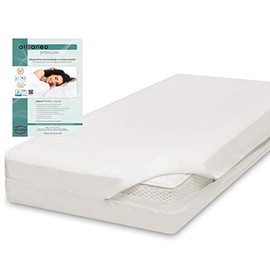 allsaneo Premium Allergy Sufferers Mattress Cover 90 x 200 x 16 cm | Allergy Cover Extra Soft and Lightweight | Anti Mite Encasing | Dust Mite Protection | Allergy-Proof Intermediate Cover | TÜV