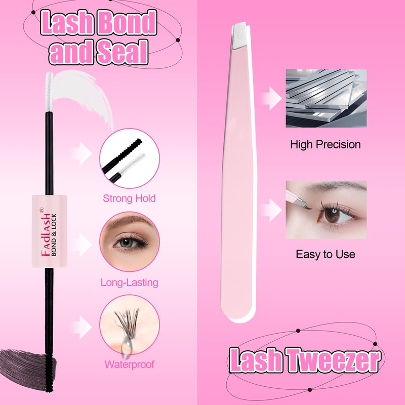 FADLASH DIY 50D Lash Extension Kit 0.07D Curl Individual Lashes