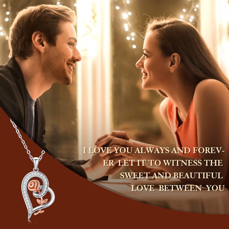 DESIMTION - Collar con Colgante de Plata de Ley 925,