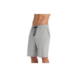 Nautica Men's Soft Knit Elastic Waistband Sleep Lounge Short, Grey Heather, Medium