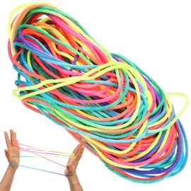 SAFIGLE 20 Pcs String Flip Rope Cats Cradle Game Cats in The Cradle Colourful Finger Rope Elastic Fitness Game Hand Game Educational Stretch Rope Cat Games Elastic Band Child Cloth Toy