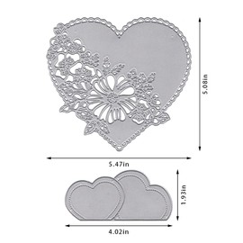 Hying Wedding Heart Frame Cutting Dies for Card Making Photo Album Decorations, Hollow Flowers Lace Die Cuts Loving Heart Dies Stencils Embossing Template for DIY Scrapbooking Craft