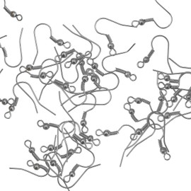 Kare & Kind Earring Hooks - 200 pcs - 18 mm retail packaging (Gray)