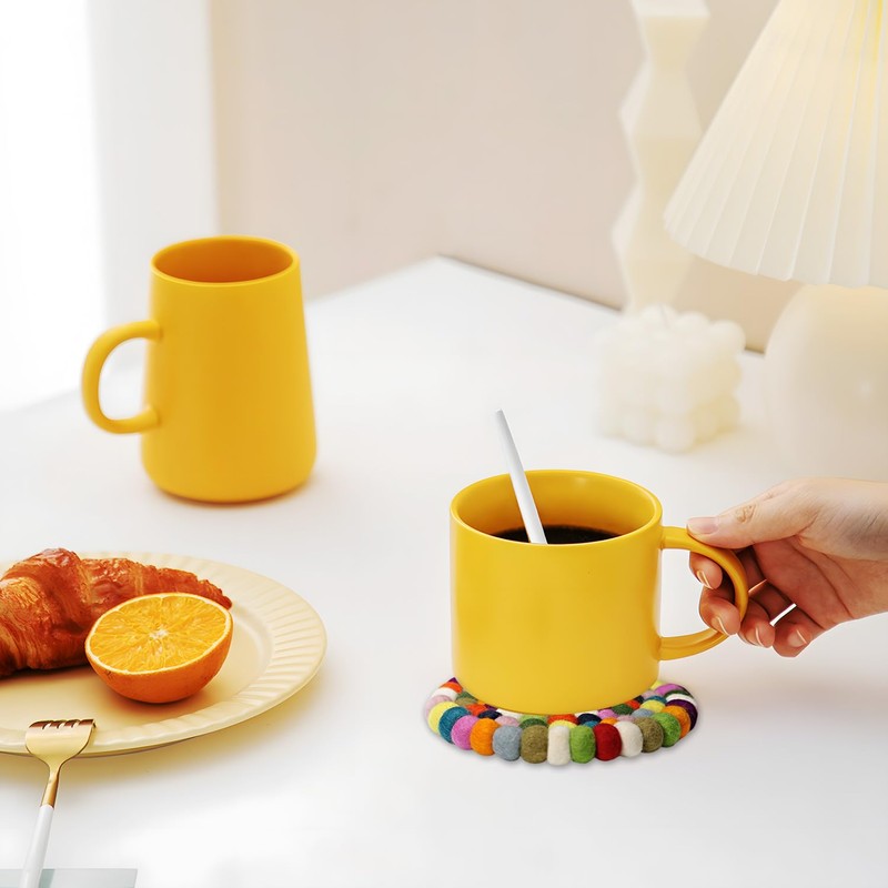 2 Pack Wool Table Coasters, Felt Coasters, Handmade Felt Coasters