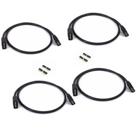 HUALAND 4pcs Black 0.5M 1.64ft 4 Color RGB Extension Cable LED Strip Connector Extension Cable Cord Wire 4 Pin LED Connector for SMD 5050 3528 2835 RGB LED Light Strip
