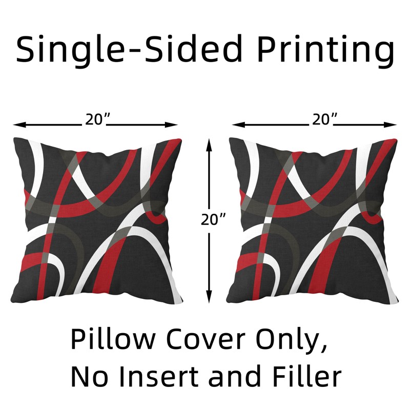 weesire Black and Red Throw Pillow Covers Set of 2