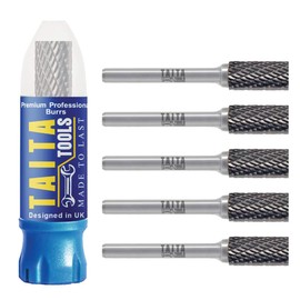 Carbide Burr 1/4" Shank, SA-3 Tungsten Double Cut Rotary Die Grinder Bits - Cutting Burrs for Milwaukee, Dewalt and Makita Die Grinder Accessories - Wood Carving Metal Working & Sturdy Storage Case