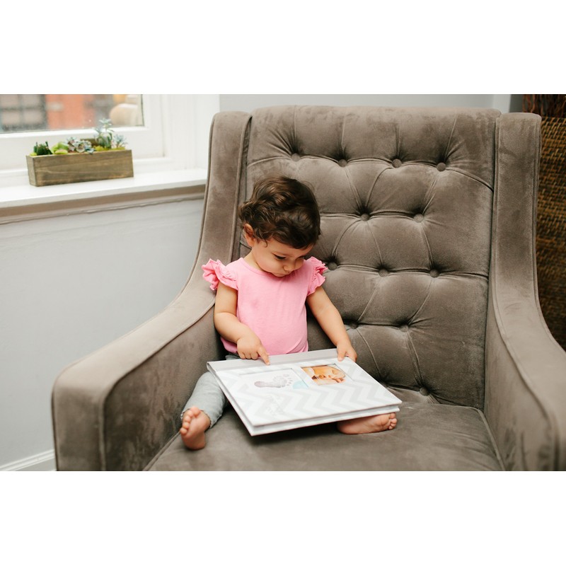 Pearhead First 5 Years Chevron Baby Memory Book, Clean-Touch Baby