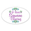 CafePress Love Square Dancing Oval Car Bumper Sticker