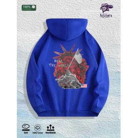 Heal the World Graphic Hoodie 100% Cotton US Warehouse 7 ColorsColor: Blue, Size: L