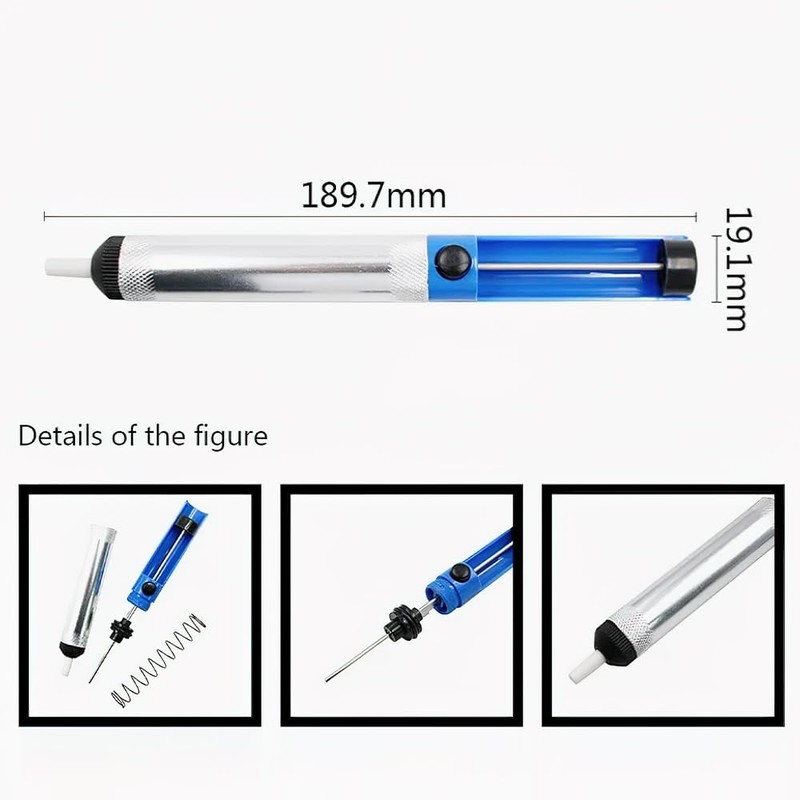 2 Pack Desoldering Pump, Blue Solder Sucker Tool, Desoldering Vacuum