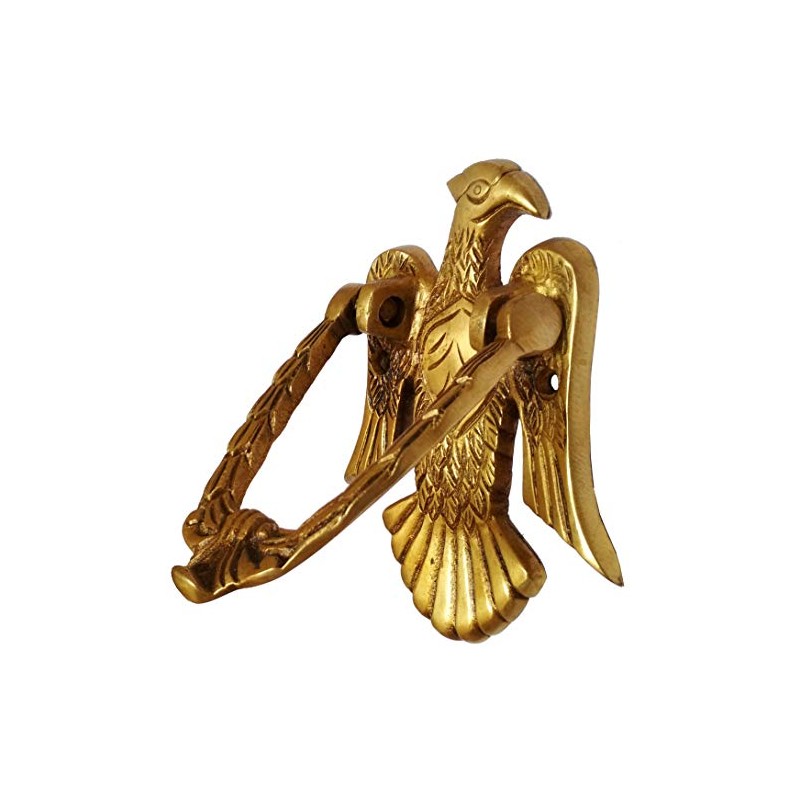 Purpledip Antique Eagle Hawk Brass Door Knocker (11593)
