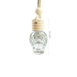 JANKOW Skull Air Freshener Car Hanging, Car Air Freshener Cars Diffuser Bottles, Refillable Perfume Bottles Pendant Auto Interior Decor for Essential Oil Bottle (6 Pcs) (Transparent, One Size)