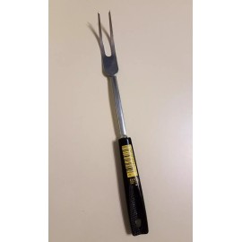 Ekco VINTAGE EKCO UTILITY SERVING STEAK FORK BLACK SQUARE HANDLE 12" NEW OLD STOCK