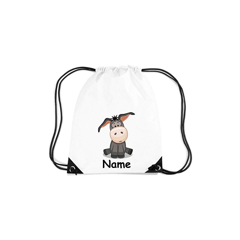 Children's Gym Bag Gym Bag Animal Motif Donkey with Name