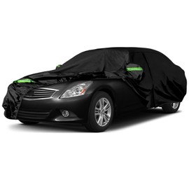 Waterproof Car Covers Replace for 2003-2015 Infiniti G35 G37 Sedan, 6 Layers All Weather Custom-fit Car Cover with Zipper Door & Windproof Bands for Snow Rain Dust Hail Protection (G35/G37 Sedan)
