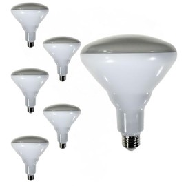 Diodesy- BR40 LED Flood Light Bulb 15W 1100 Lumen E26 Medium Base 3000K Soft White for Interior Home Decor Kitchen Recessed Can Light Bulbs 120V 110° Beam Angle White Finish Pack of 6