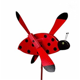 Ladybug Whirligig/Whirly Bird Garden Spinner Lawn Decoration Amish-Made