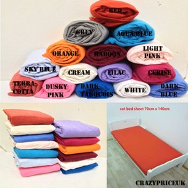 Cot Bed 100% Cotton Jersey Fitted Sheet Cerise 140 x 70 cm