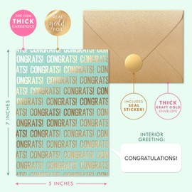 Sweetzer & Orange Congratulations Card with Gold Foil – 5”x7” Premium Greeting Card with Envelope & Seal – Thick Cardstock Elegant Design for Promotion, Wedding, Retirement & Any Special Celebrations
