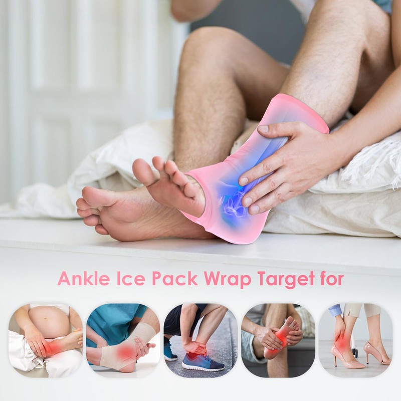 Comfitech Ankle Ice Pack Wrap Sleeve with Large Opening, Reusable