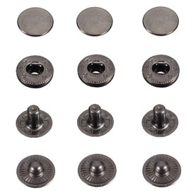 Trimming Shop 12.5mm S Spring Press Studs 4 Part, Durable and Lightweight, Metal Snap Fasteners for Jackets, Jeans, Leather Craft, Straps and Sewing Projects, Clothes Repair, Gunmetal, 100pcs
