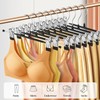 14 Inch Heavy Duty Pants Skirt Hangers with Clips, Black,