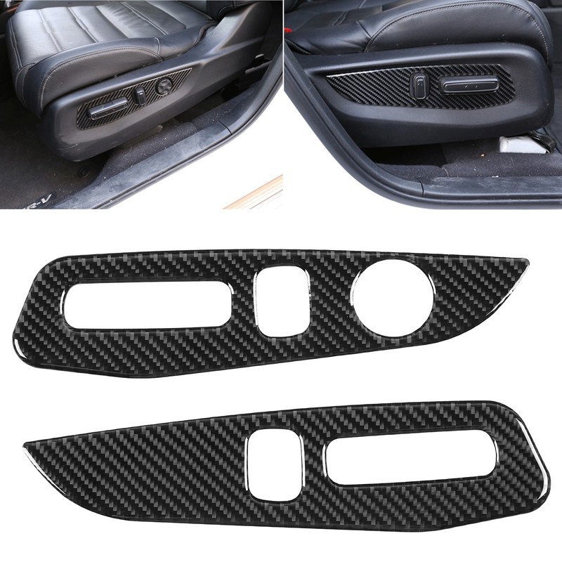 Seat Adjustment Button Panel Trim Soft Carbon Fiber Decoration Fit