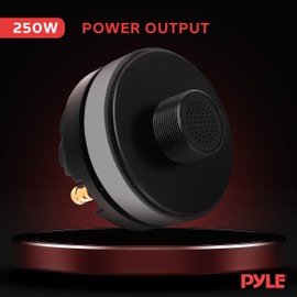 Pyle 1.5 Inch Tweeter Horn Driver - 500 watt peak power/250 watt RMS Audio Speaker Tweeter System w/ Flat Aluminum Voice Coil, 1.5k-20 kHz Frequency, 95 dB, 8Ohm - Pyle PDS122 , Black