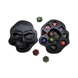 XJPONGC Skull Holder Black Dagger Dice Dice Tower Dungeons and Dragons RPG Tabletop Roleplaying Game Jail D&D (7PCS D20 Dice Set Included) Black