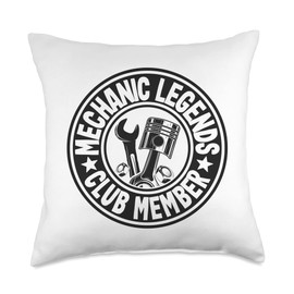 Garage & Classic Car Mechanic Gifts For Men Women Legends Club Member Car Guy Garage Dad Mechanic Throw Pillow, 18x18, Multicolor