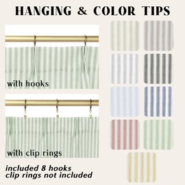 Lino Rosa Sage Green Curtains for Kitchen Bathroom Window Cortinas para Ventanas De Cuarto