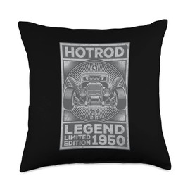 Retro Automobile Hotrod Legend Limited Edition 1950 Birthday Throw Pillow