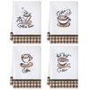 Ferraycle 4 Pieces Kitchen Towels, Coffee Kitchen Hand Towels, Dish