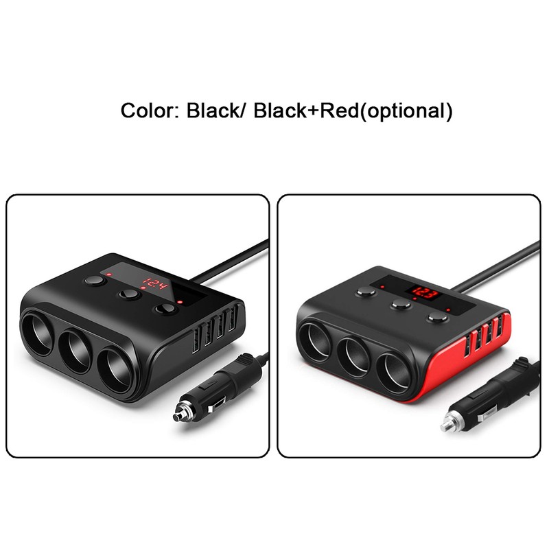 Car Chargers 100W High Power Charging Adapter 3-Socket Power Splitter