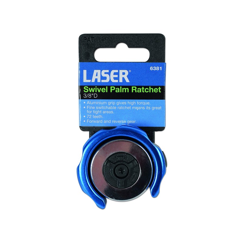 Laser 6381 Swivel Palm Ratchet 3/8"D