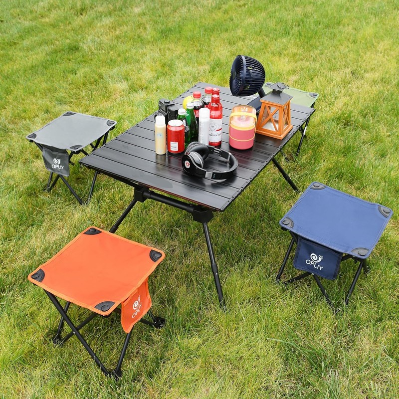 Opliy Camping Stool 2 Pack,13.5 Inch Portable Folding Stool for