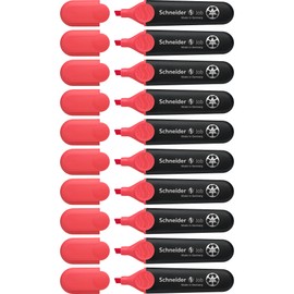 Schneider Job 150 Textmarker (aus recyceltem Kunststoff, ausgezeichnet mit Der blaue Engel) 10er Pack rot