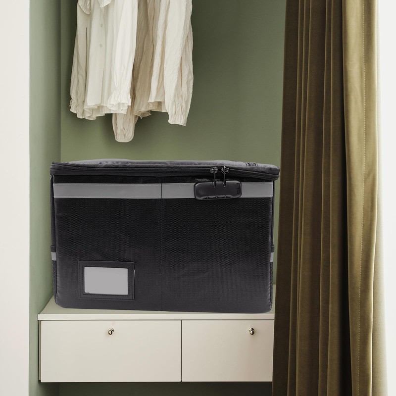 Fireproof Document Organizer Bag with Lock - Waterproof File Storage