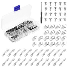 sourcing map 251Pcs Picture Hangers Kit, Picture Frame Hook, Frame Backing Fasteners Hardware for Hanging Clock Paintings Pictures, Silver