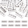 PandaHall 20pcs Charms Pendants Alloy Rectangle with Word Believe Pendants